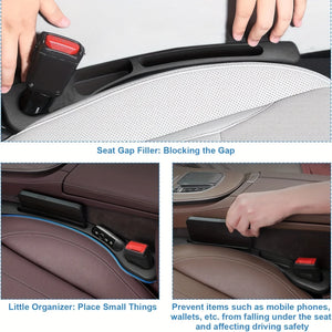 2pc Car Seat Gap Filler Organizer Pu Waterproof Car Seat Gap Plug