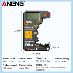 ANENG BT189 Button Cell Battery Tester 9V N D C AA AAA Universal