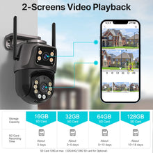 4K 8MP HD Wifi PTZ Camera Outdoor 6MP Dual Lens Dual Screen AI Auto