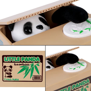 Plastic Electronic Deposit Saving Money Box Automated  Panda Cat Coin