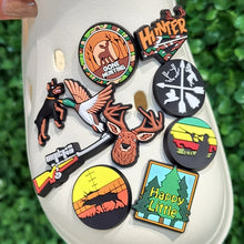 1-10Pcs Deer Gone Munting PVC Shoe Charms Gun Hunter Garden Clog Buckle Decorations For Kids Holiday Present