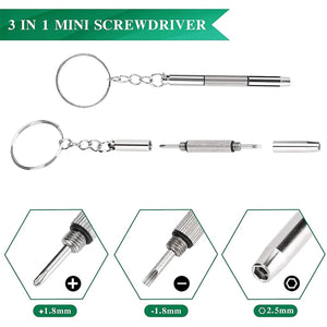 1/2/10pcs Mini 3 in1 Screwdriver Eyeglass Optical Eye Glasses Portable