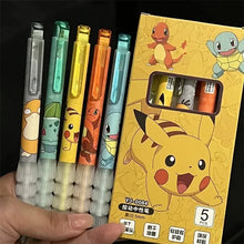 5pcs Pokemon Pikachu Gel Pen Cute Anime Cartoon Charmander Squirtle