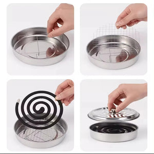 1PC Incense Holder, Mosquito Coil Tray Holder For Household With Lid,