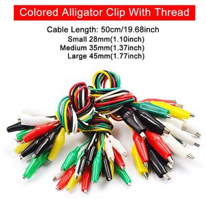 10pcs 50cm Clip Number 28/35/45mm Alligator Clips with Wires, Jumper