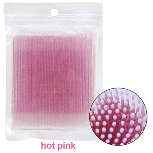100Pcs Eyelash Cleaning Brush Lash Extension Micro Cotton Swab