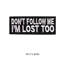 DIY Black White Words Letter Patches For Clothing Embroidered Badge Rock Hippie Iron On Clothes Sticker Badge Appliques Stripes