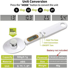 500g/0.1g Weight Measuring Spoon Portable LCD Digital Kitchen Scale