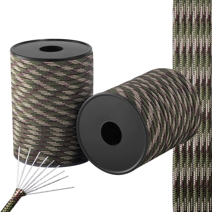 AZYM Paracord Rope9 Strand Parachute Cord 4mmTactical Paracord Ropefor CampingFishing Clothesline Hammock Outdoor HikingTentDIY Projects(Camo 30 M/98 FT)