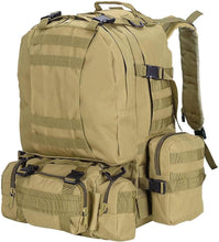 55L 600D Tactical Army Rucksacks Molle Backpack Camping Outdoor Hiking Trekking Traveling Bag Mud Color