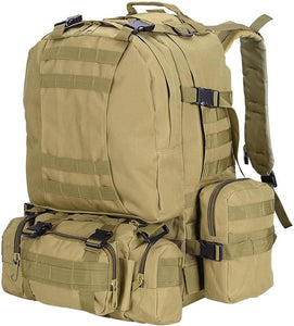 55L 600D Tactical Army Rucksacks Molle Backpack Camping Outdoor Hiking Trekking Traveling Bag Mud Color