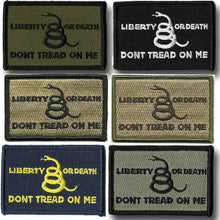 Gadsden Liberty or Death DTOM Morale Patch – 3 × 2 inches - design and color reference for Revolutionary War Bundle; three patches total