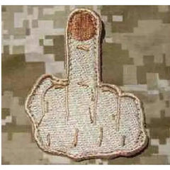 Middle Finger Cutout Patches 3" | Velcro Morale Patches |  Coyote