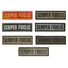 Semper Fidelis Morale Patch, Hook Back, 3.75x1" – BuckUp Tactical - design and color reference for Marine Corps Bundle; three patches total