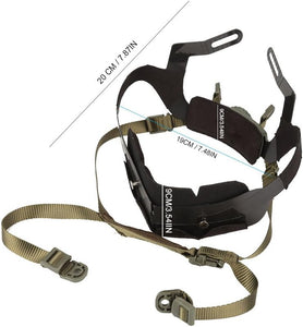 Airsoft Helmfast Cut,Bump Helmet Pads,Adjustable Helmet Liner Kit Head Locking Chin Strap for Outdoor Tactical Helmets with Bolts and Screws(Green)