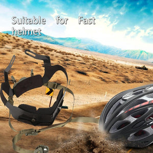 Airsoft Helmfast Cut,Bump Helmet Pads,Adjustable Helmet Liner Kit Head Locking Chin Strap for Outdoor Tactical Helmets with Bolts and Screws(Green)