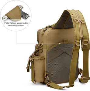 Fishing Tackle Storage Bag Outdoor Shoulder Backpack with Rod Holder Tactical Sling Bag
