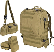 55L 600D Tactical Army Rucksacks Molle Backpack Camping Outdoor Hiking Trekking Traveling Bag Mud Color