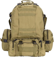 55L 600D Tactical Army Rucksacks Molle Backpack Camping Outdoor Hiking Trekking Traveling Bag Mud Color