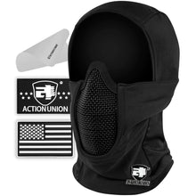 ACTIONUNION Tactical Airsoft Balaclava Mesh Mask Set (Black)