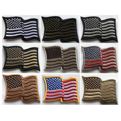 USA US Flag Forward WAVING Facing Patches 3x2