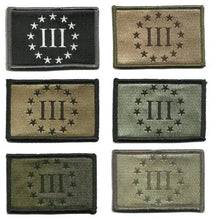 BuckUp Tactical Morale Patch Hook 3% Three Percenter Patches 3x2".