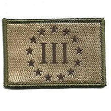 BuckUp Tactical Morale Patch Hook 3% Three Percenter Patches 3x2".