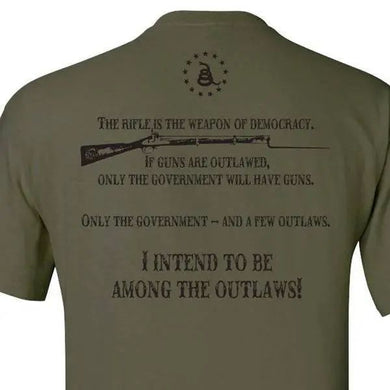 AMERICAN OUTLAW - OLiVE DRAB S M L XL 2XL 3XL 4XL 5XL.