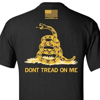 BLACK CLASSIC GADSDEN T-SHIRT S M L XL 2XL 3XL 4XL 5XL.