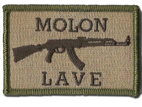BuckUp Tactical Morale Patch Hook AK-47 Molon Labe Lave Patches 3x2