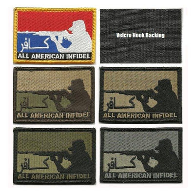 BuckUp Tactical Morale Patch Hook All American INFIDEL Patches 3x2".