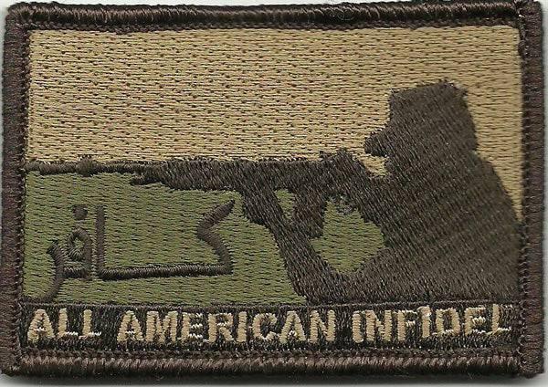 BuckUp Tactical Morale Patch Hook All American INFIDEL Patches 3x2
