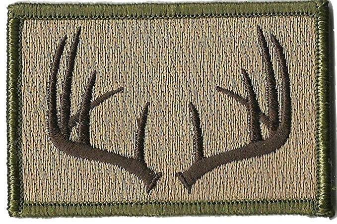 BuckUp Tactical Morale Patch Hook Antlers Deer Wildlife Hunter Hunt Patches 3x2