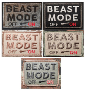 BuckUp Tactical Morale Patch Hook BEAST MODE ON OFF Patches 3x2" - BuckUp Tactical