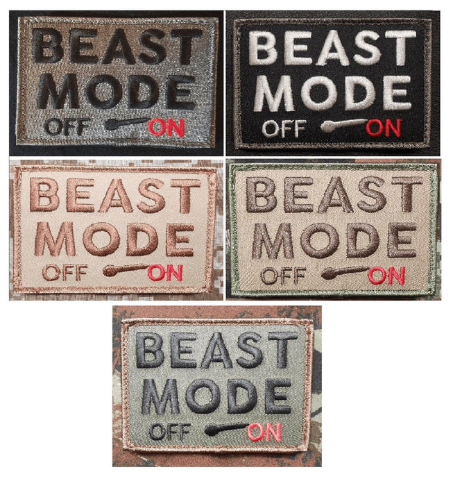 BuckUp Tactical Morale Patch Hook BEAST MODE ON OFF Patches 3x2