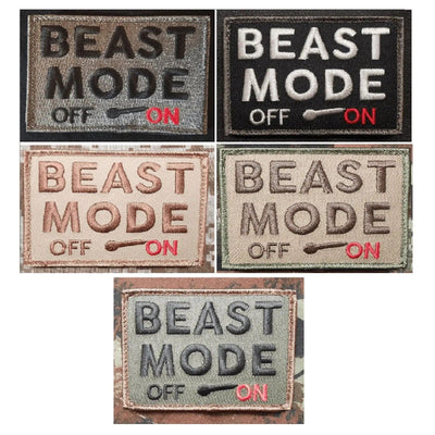 BuckUp Tactical Morale Patch Hook BEAST MODE ON OFF Patches 3x2".