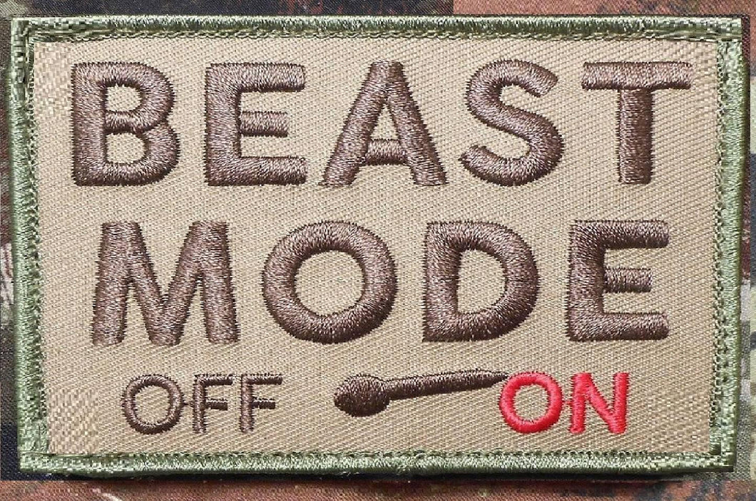 BuckUp Tactical Morale Patch Hook BEAST MODE ON OFF Patches 3x2