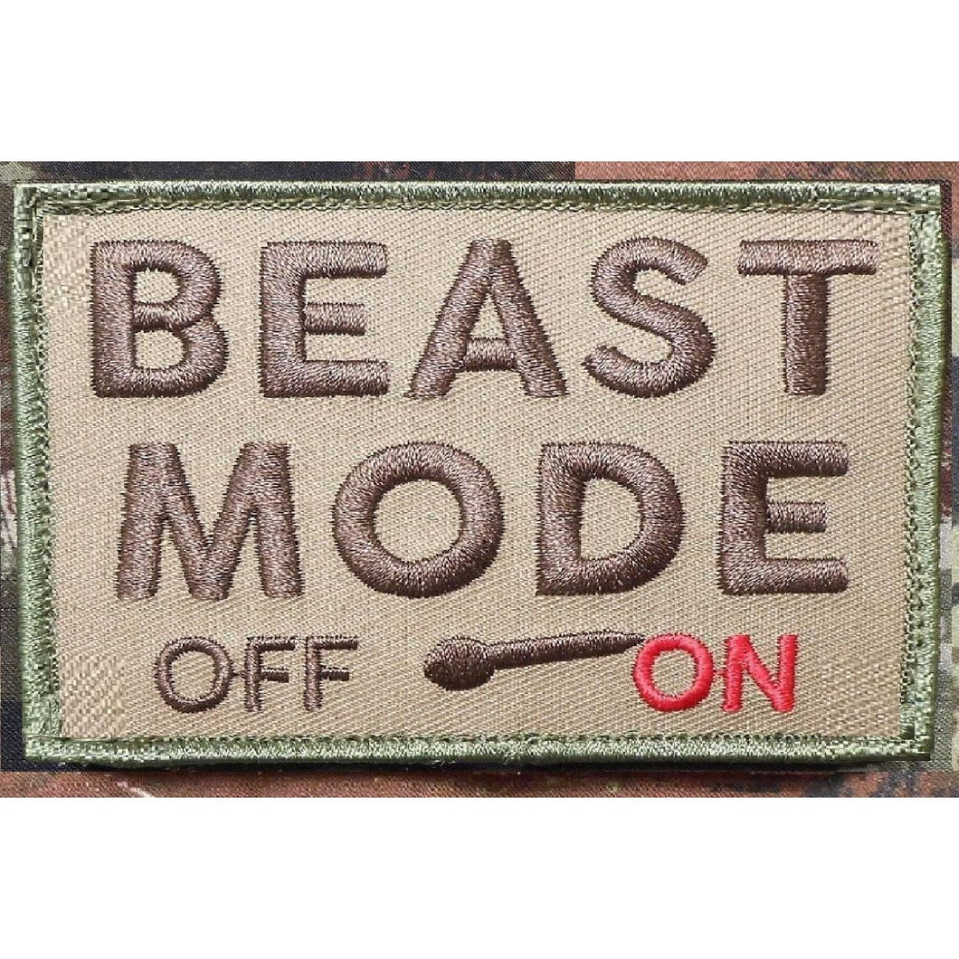 BuckUp Tactical Morale Patch Hook BEAST MODE ON OFF Patches 3x2