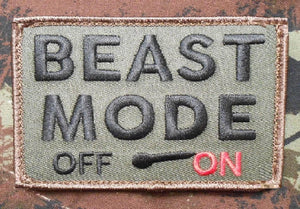 BuckUp Tactical Morale Patch Hook BEAST MODE ON OFF Patches 3x2" - BuckUp Tactical