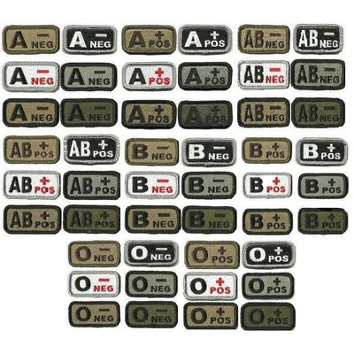 BuckUp Tactical Morale Patch Hook Blood Type A- A+ AB- AB+ B- B+ O- O+ Neg Pos.