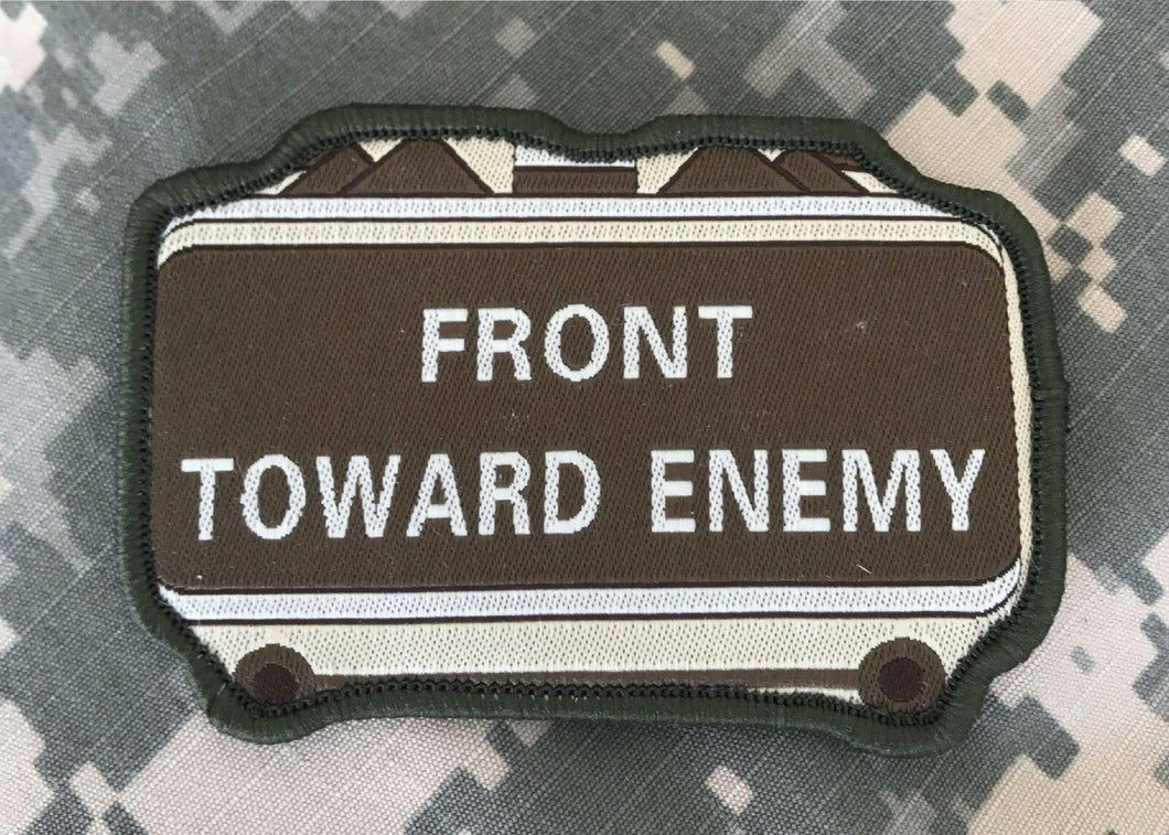 BuckUp Tactical Morale Patch Hook Front Towards Enemy Brown Green Patches 3.5