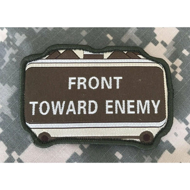 BuckUp Tactical Morale Patch Hook Front Towards Enemy Brown Green Patches 3.5