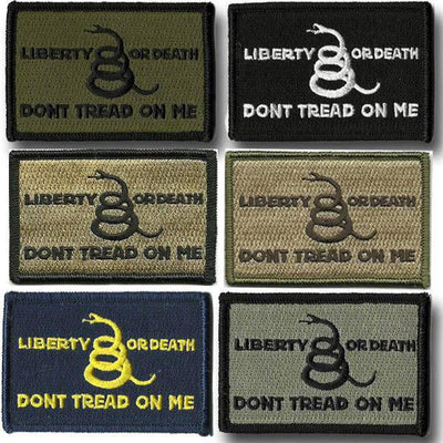 BuckUp Tactical Morale Patch Hook Gadsden Liberty Or Death DTOM Patches 3x2".