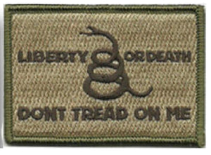 BuckUp Tactical Morale Patch Hook Gadsden Liberty Or Death DTOM Patches 3x2" - BuckUp Tactical