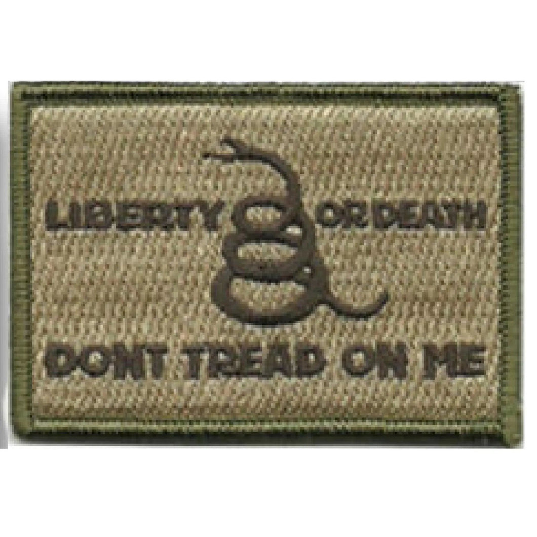 BuckUp Tactical Morale Patch Hook Gadsden Liberty Or Death DTOM Patches 3x2