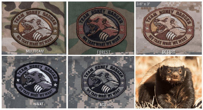 BuckUp Tactical Morale Patch Hook Honey Badger Patches 3.25