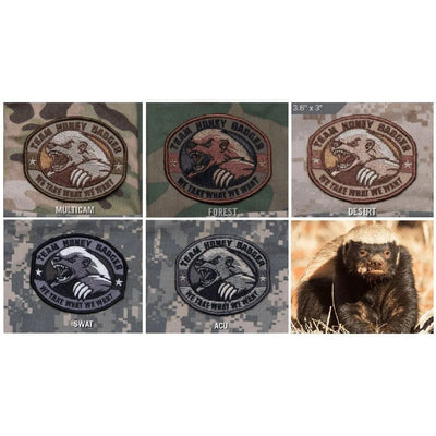 BuckUp Tactical Morale Patch Hook Honey Badger Patches 3.25".