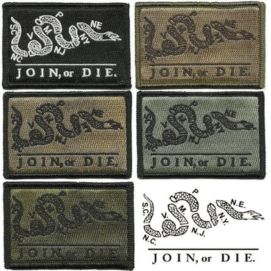 BuckUp Tactical Morale Patch Hook Join or Die Gadsden Snake DTOM Patches 3x2