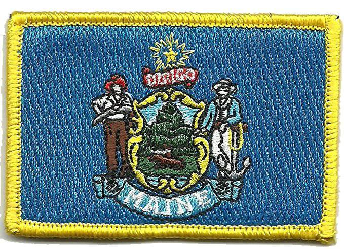 BuckUp Tactical Morale Patch Hook Maine Augusta State Patches 3x2