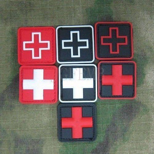 BuckUp Tactical Morale Patch Hook Medic Cross PVC Patches 1” Sized - BuckUp Tactical